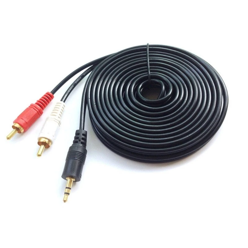 20CB 3.5mm to 2RCA Cable 3.5mm Male to 2RCA Male Cord Auxiliary Stereo Audios Y Splitter Cable Flexible Adapter Cable