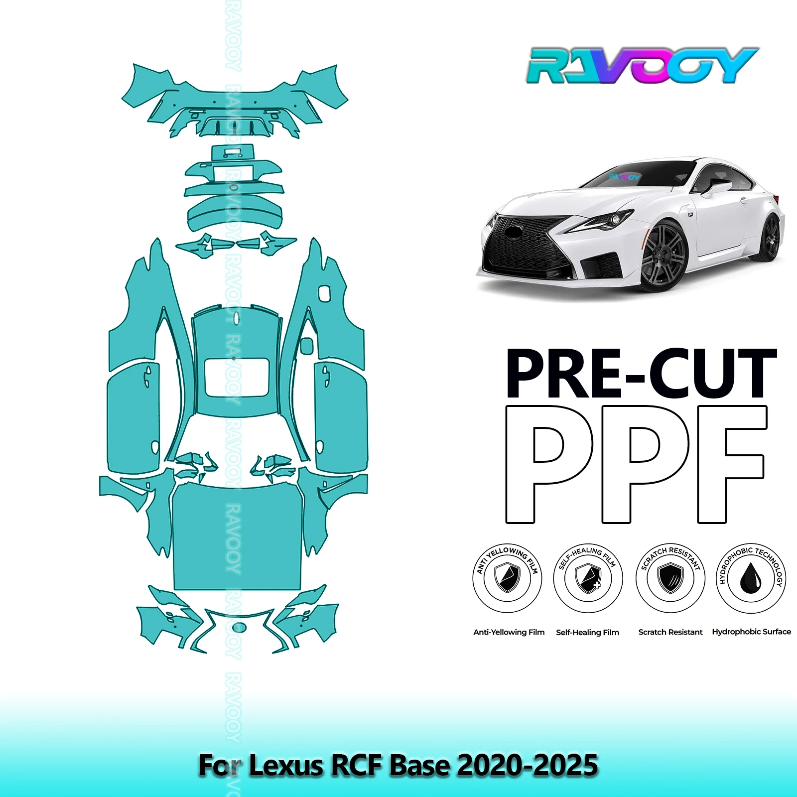 

8.5Mil Full Vehicle Precut PPF Paint Protection Film For Lexus RCF Base 2020-2025