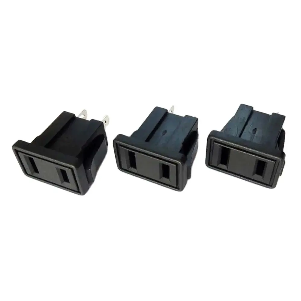 5/20/50pcs Black 2pin US Industry Panel Power Outlet Japan American Electrical AC Power Socket 250V 10A 2 Prong Inlet Receptacle