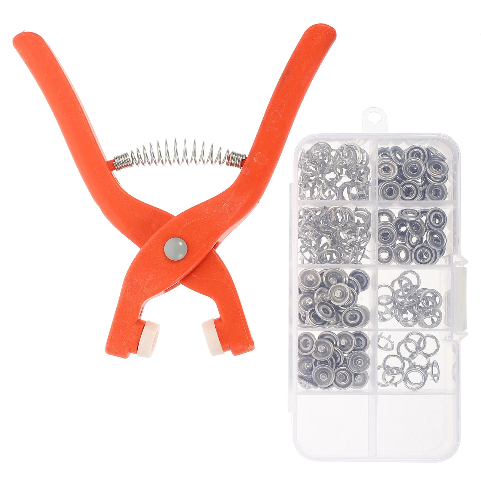 

1Set Open-Ring Snap Fasteners Button Press Tool No-Sew Snaps Pliers Kit for Clothing Prong Studs Jeans Bags Crafting