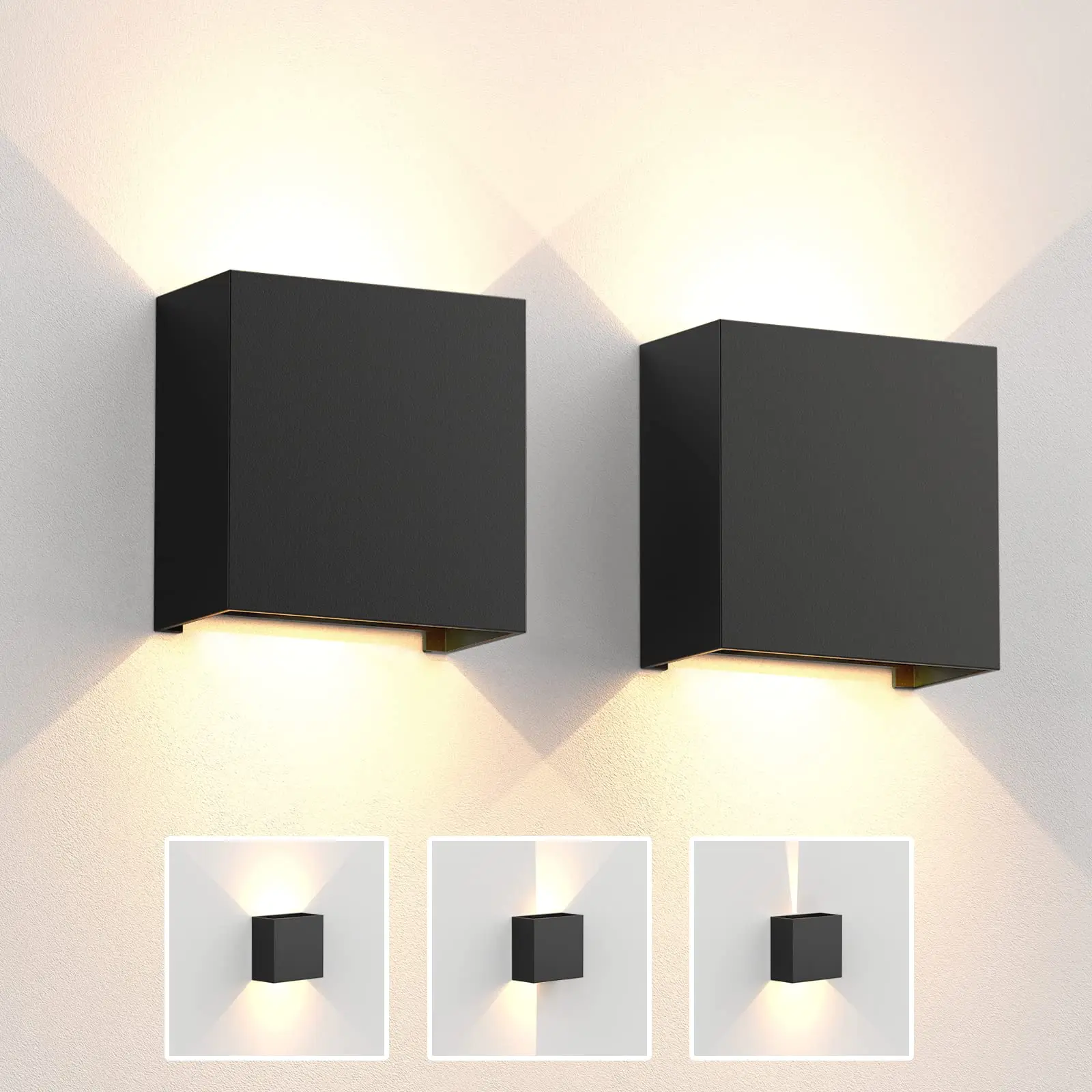 

LED Wall Sconces 2Pack 6W Modern Indoor Outdoor IP65 Wall Lamp, Up Down Wall Mount Lights for Living Room Hallway Bedroom