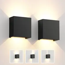 LED Wall Sconces 6W Modern Indoor Outdoor IP65 Wall Lamp, Up Down Wall Mount Lights for Living Room Hallway Bedroom