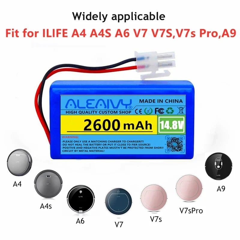 Original 14.8V 2600mah 18650 Lithium Battery Pack for A4s,A7,V7s Plus,V55 Pro, W400, A9s ,PX-B020 Robot Vacuum Cleaner Batteries