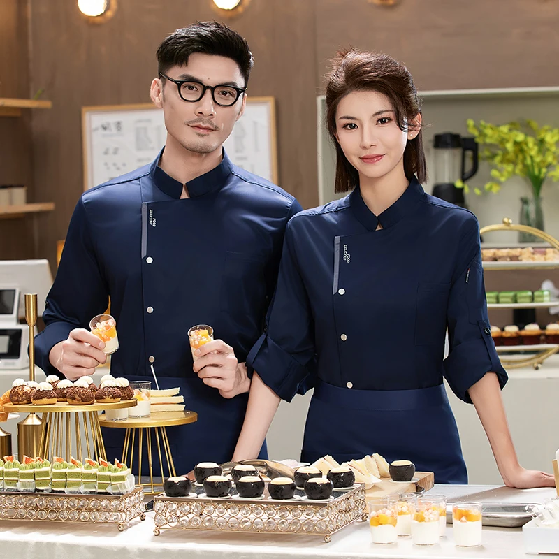 Food service Chef Uniform Kitchen Cooking Costume Restaurant Pizzaiolo  Cook Jackets Bakery Cafe Waiter Waitress Working Clothes