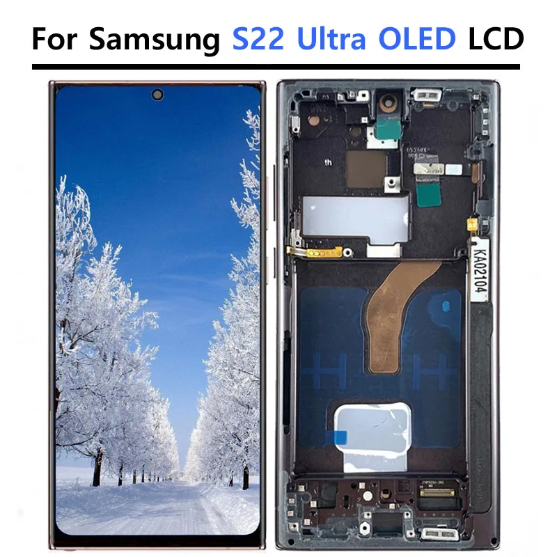 6.8'' Tested S22 Ultra LCD For Samsung S22 Ultra 5G Display S908 S908B SM-S908B/DS LCD Touch Screen Digitizer Assembly Repair