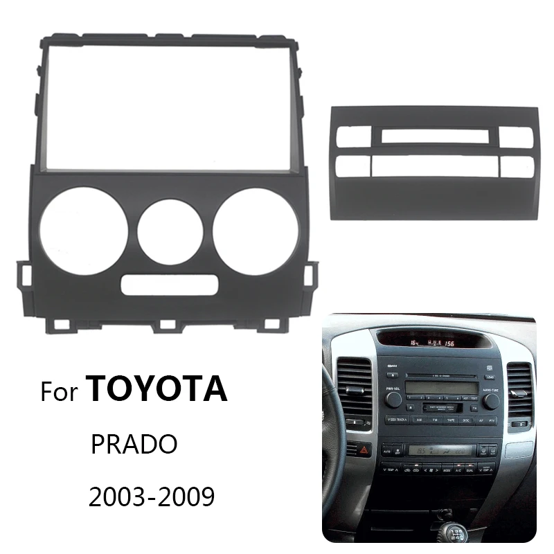 9 Inch Car Radio Fascia For TOYOTA Land Cruiser Prado (120) 2002-2009 Video Player Install Dash Frame Mount Kit