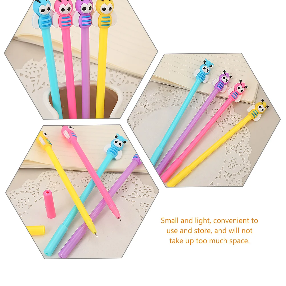 

12Pcs Wear Resistant Bee Pens for Students Writing Tool Multipurpose Gel Pen Office Pen Cartoon Shape Writing Pens