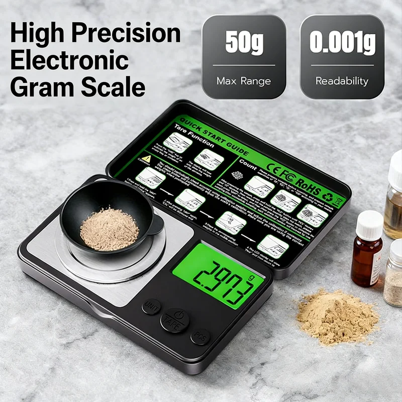 Portable Digital Scale 0.001g Lcd Digital Display Calibration Function Jewelry Scale That Can Be Converted Measurement Units