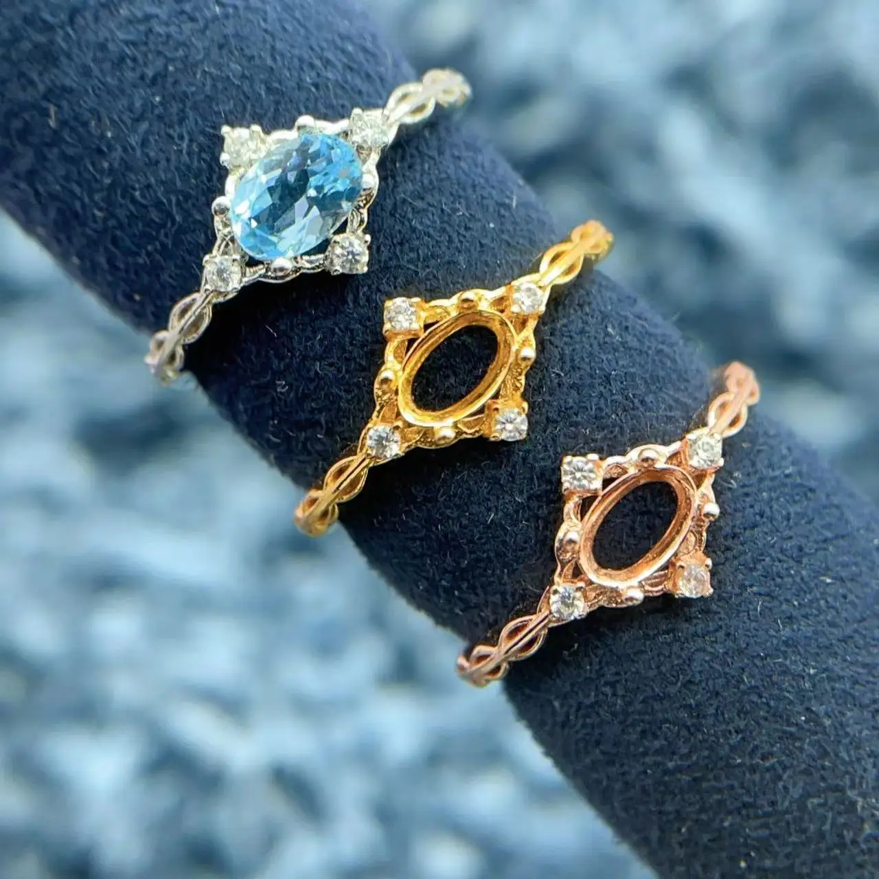 

MeiBaPJ Inlay Elliptical 4*6mm Women's S925 Silver Ring Setting Gifts Fashion Full Diamond Trend Luxury Jewelry Free Delivery