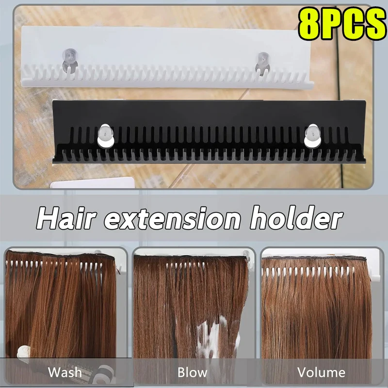 

Barber Beauty Salon Hair Tool Wall Hanging Hair Dyeing Stainless Steel Hair Extension Holder Acrylic Hair Extension Holder Black