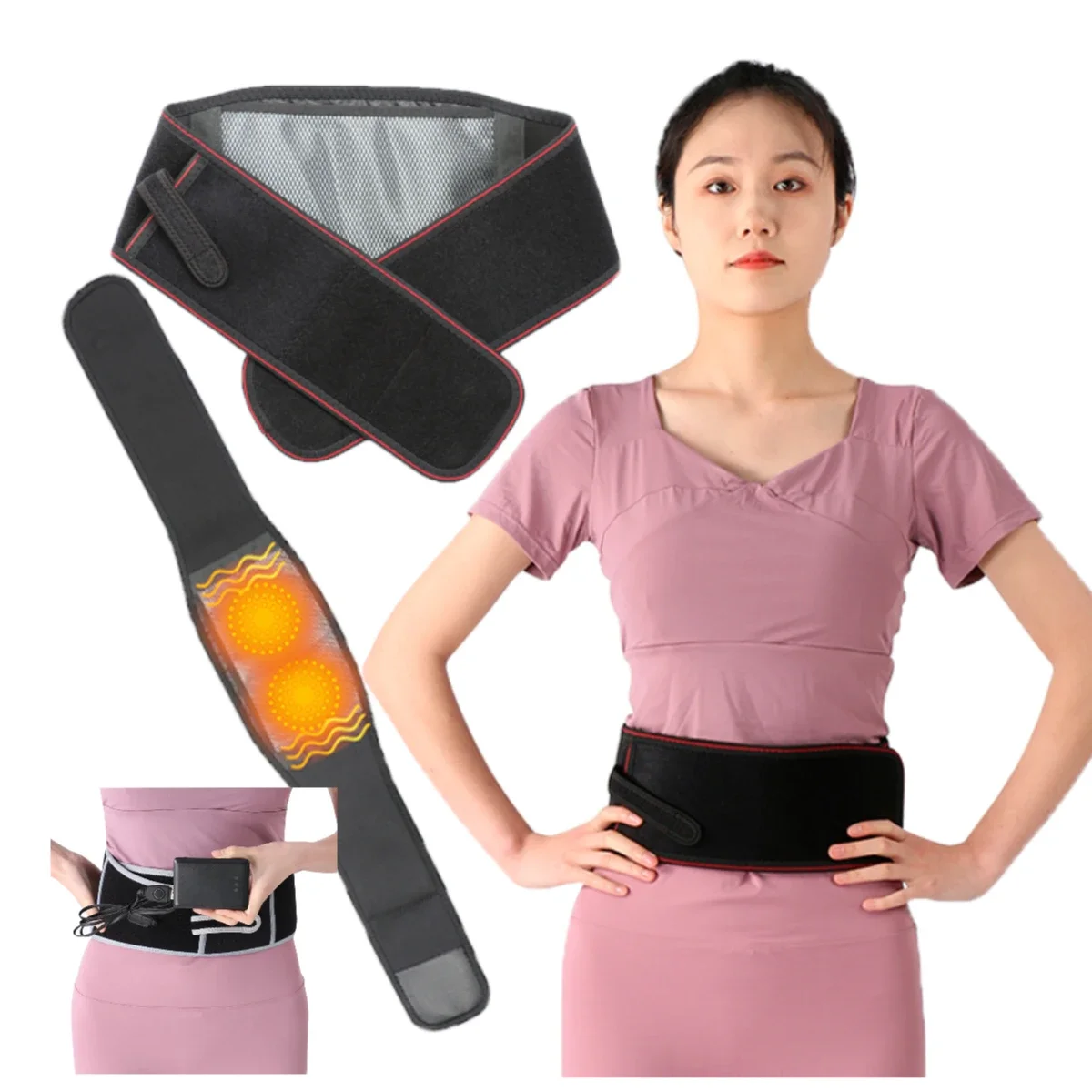 

Портативный USB-нагреватель с электрическим подогревом, подогревом талии, вибрационный массаж, спортивный браслет для фитнеса, можно фиксировать тепло, поддержка талии