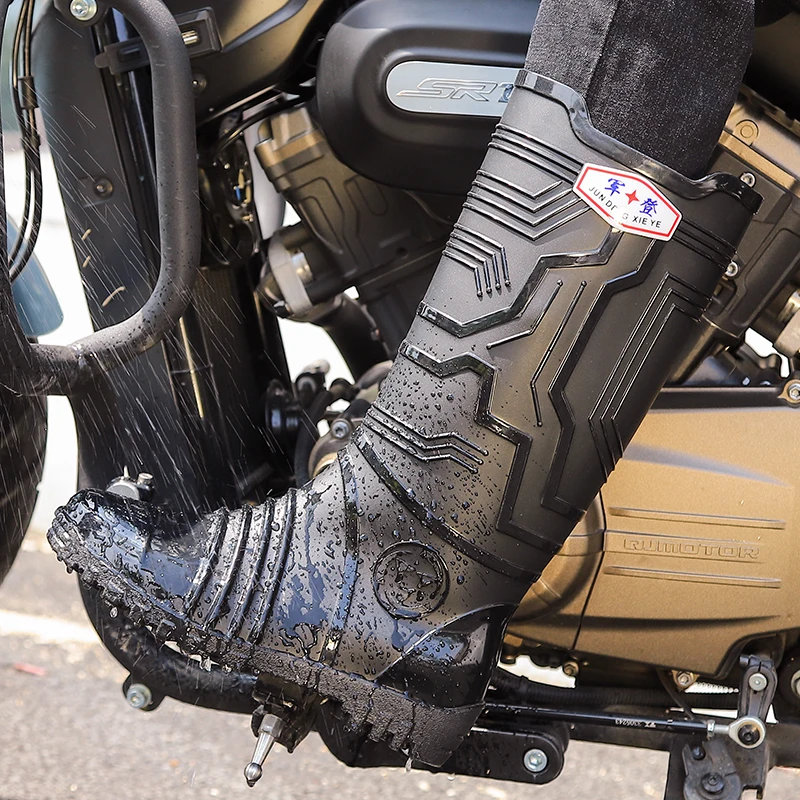 

New 2026 Fashion High-Tube Waterproof Military Rain Boots Men Women Kitchen Work Anti-Slip Durable Rubber Shoes for All Seasons
