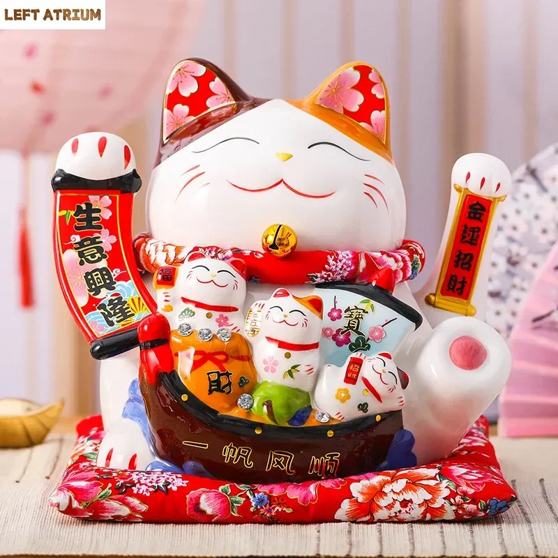 

2023 Lucky Cat Decoration ornaments Lucky Cat Radio Wave Treasure Shop Gift China Good Luck Home Decoration Craft Gift