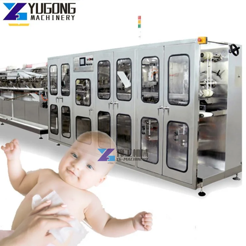 5-30 Pcs/Pack High Speed Automatic Wet Wipes Lid Applicator Machine Single Sachet Wet Tissue Machine for Sale