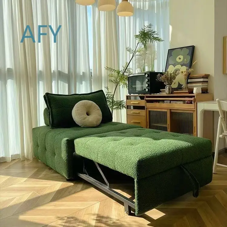 New Foldable Sofa Bed for Small Spaces Modular Sectional Couch for Living Room Convertible Single Seater Cream Color Multi