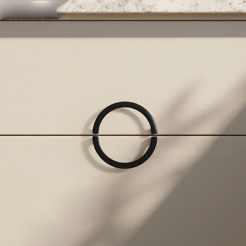 Nordischer Schrankknopf aus Aluminiumlegierung, halbkreisförmiger Küchenschrankgriff, Möbelgriff für Kleiderschrank, runder Griff, Hardware-Schiebeknopf. – Detail 6