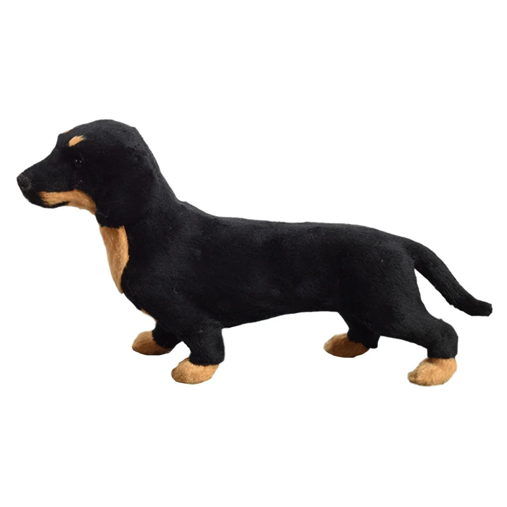 

Realistic Dogs Figures Dachshund Model Childrens Toys Simulation Outer Featured Faux Fleece Puppy for Kids