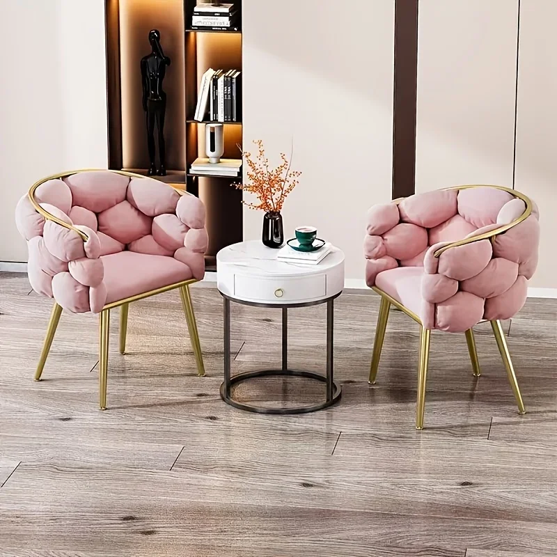 Elegant Girls Dressing Chair, Backrest Chair Perfect for Bedroom Makeup, Business Hospitality, and Dormitory Single Sofa Chair image 5