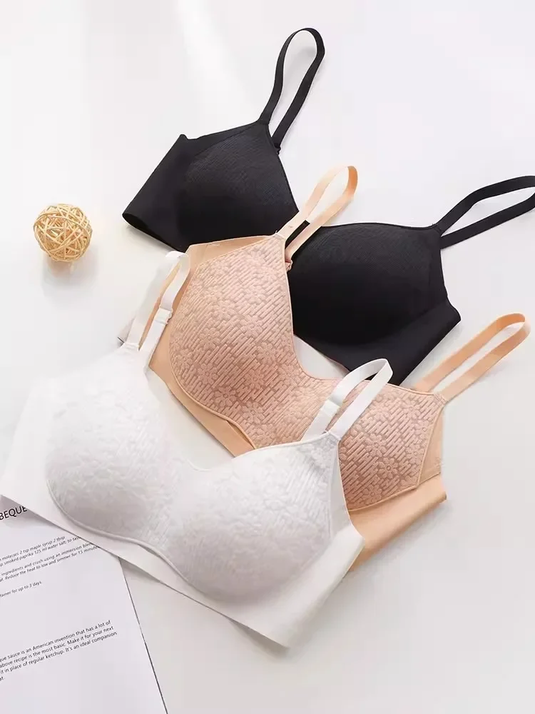 브라 풀컵 일본 레이스 울트라 씬 와이어프리 미니마이저 심리스 슬리밍 큰 가슴 편안함 리프트 누드 스킨톤 데일리 S-XL
