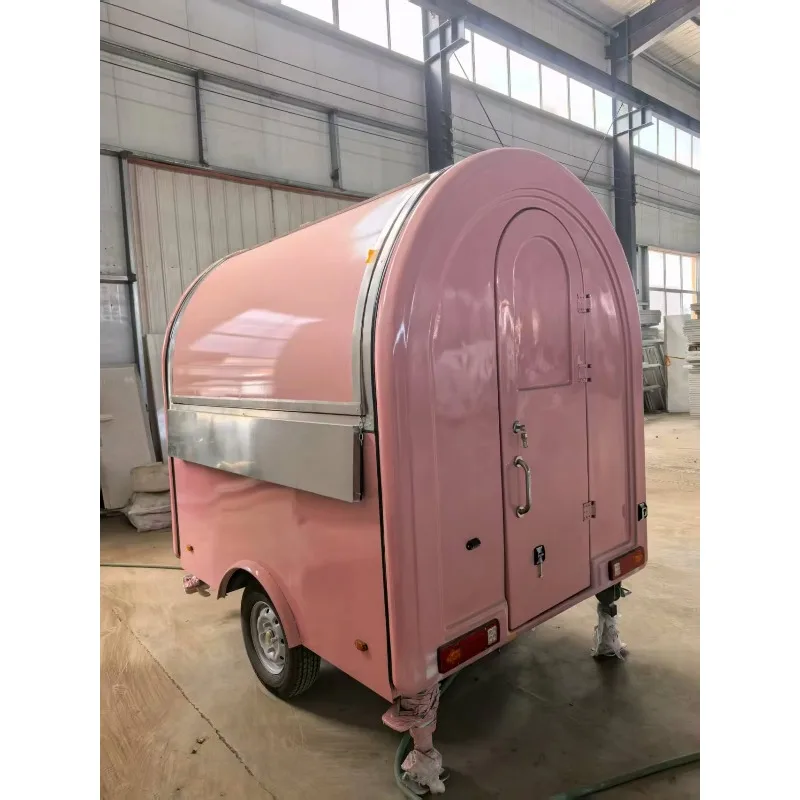 Small food trailer, black snack truck, ice cream pizza coffee truck