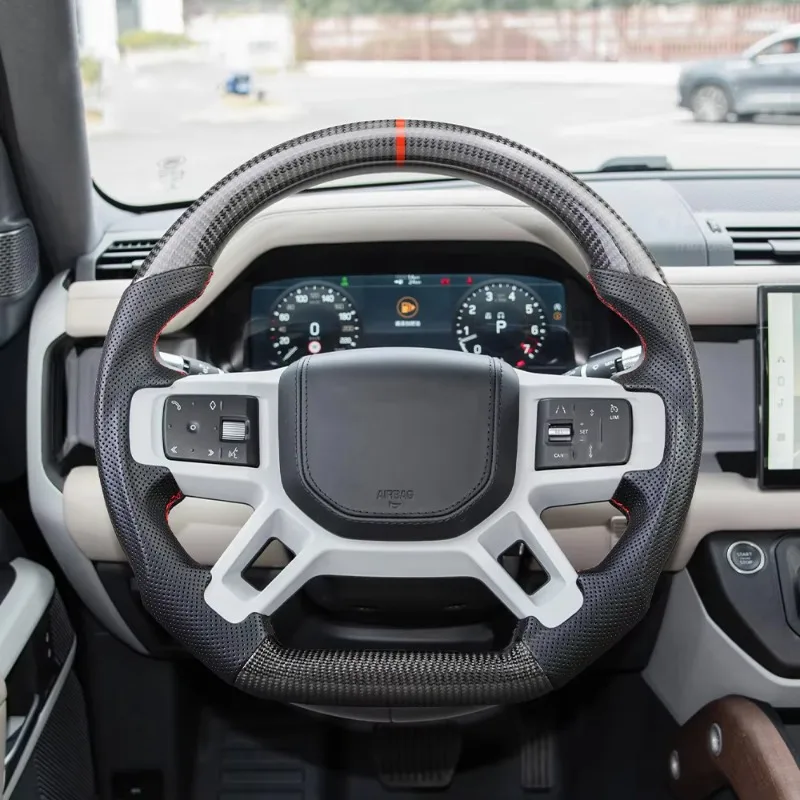 Real LED Carbon Fiber Steering Wheel New High Speed Car Racing Parts