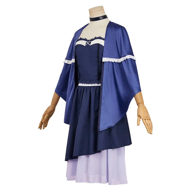 

asdh8@Kushima Kamome Cosplay dress Shawl Summer Anime Pockets Roleplay Costume Women Clothes Halloween Carnival Up Party S