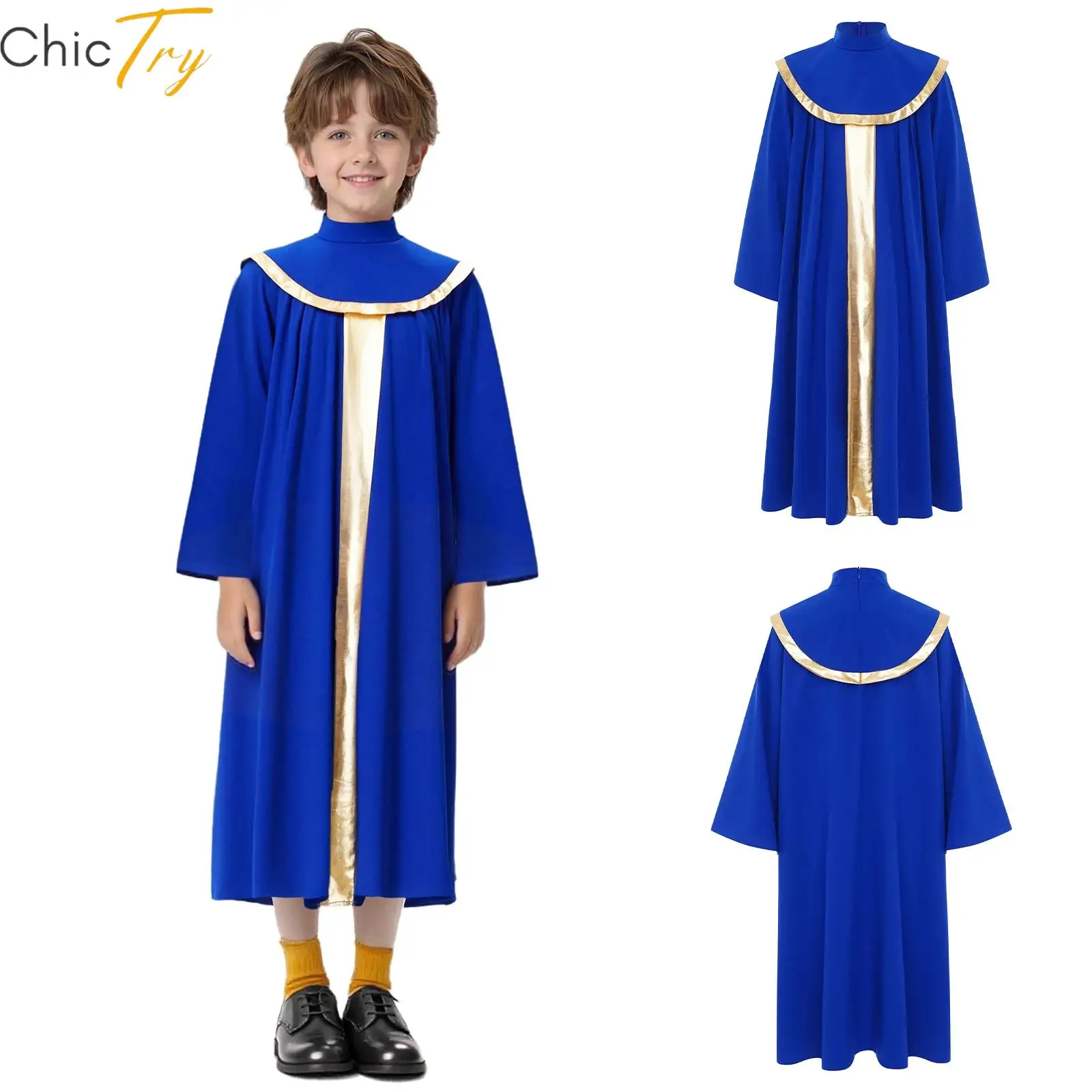 

Детский халат для хора для мальчиков и девочек, танцевальное платье для поклонения, костюм для выступлений, лоскутный металлический халат для особых мероприятий