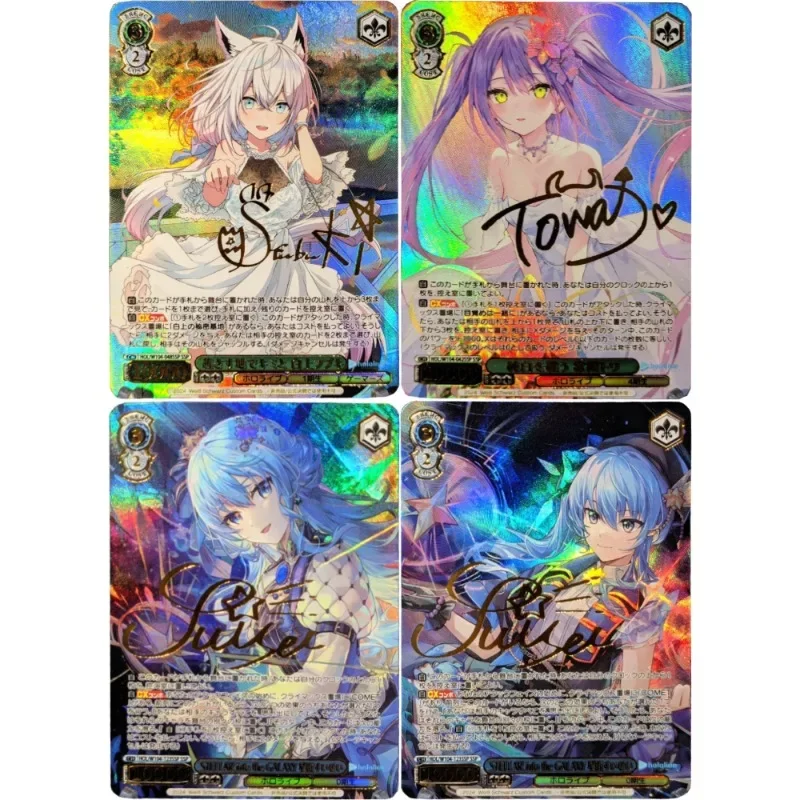 HOLOLIVE Shirakami Fubuki Hoshimati Suisei Tokoyami Towa Self Made Refraction Flash Card Anime Classics Game Collection Card Toy