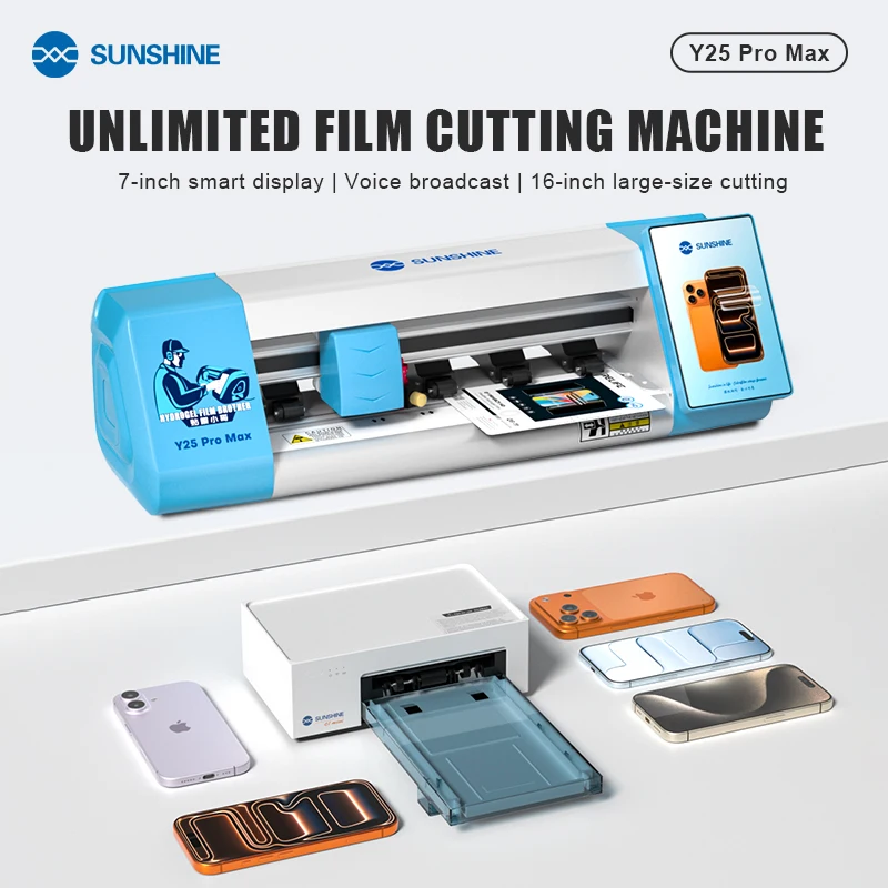 SUNSHINE Y25 Pro Max 16-inch Large-size Unlimited Film Cutting Machine Voice Broadcast,No limit on Cutting Times or Film Types