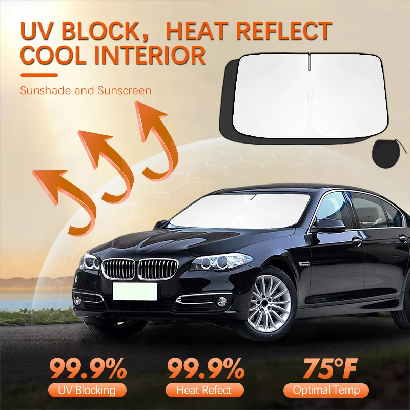 For BMW 5 Series 2014 Car Sun Viso Front Window Windshield Sunshade Heat Insulation Summer Sun UV Protection Auto Accessories