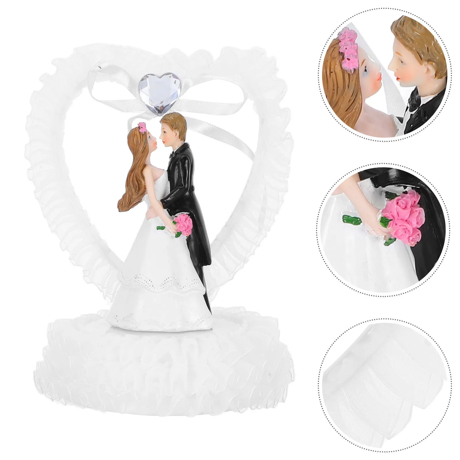 

Wedding Decoration Romantic Bride Groom Resin Couple Sculpture Cake Topper Compact Wedding Cake Decor Decorative Couple