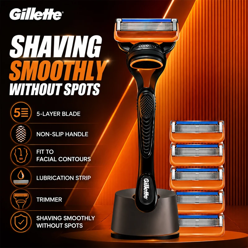 gillette-a5151fy-men's-shaver-5-layer-blade-with-trimmer-fits-the-face-without-damaging-the-skin-5-easy-to-clean-shaving-blades