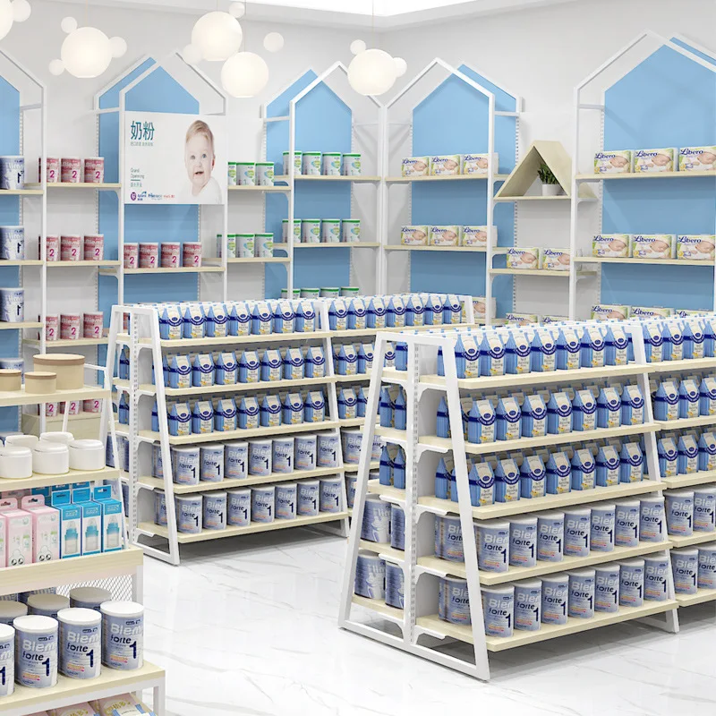 custom.Products Milk Powder Children's Clothing Display Cabinets Metal Display Shelves Displays Racks