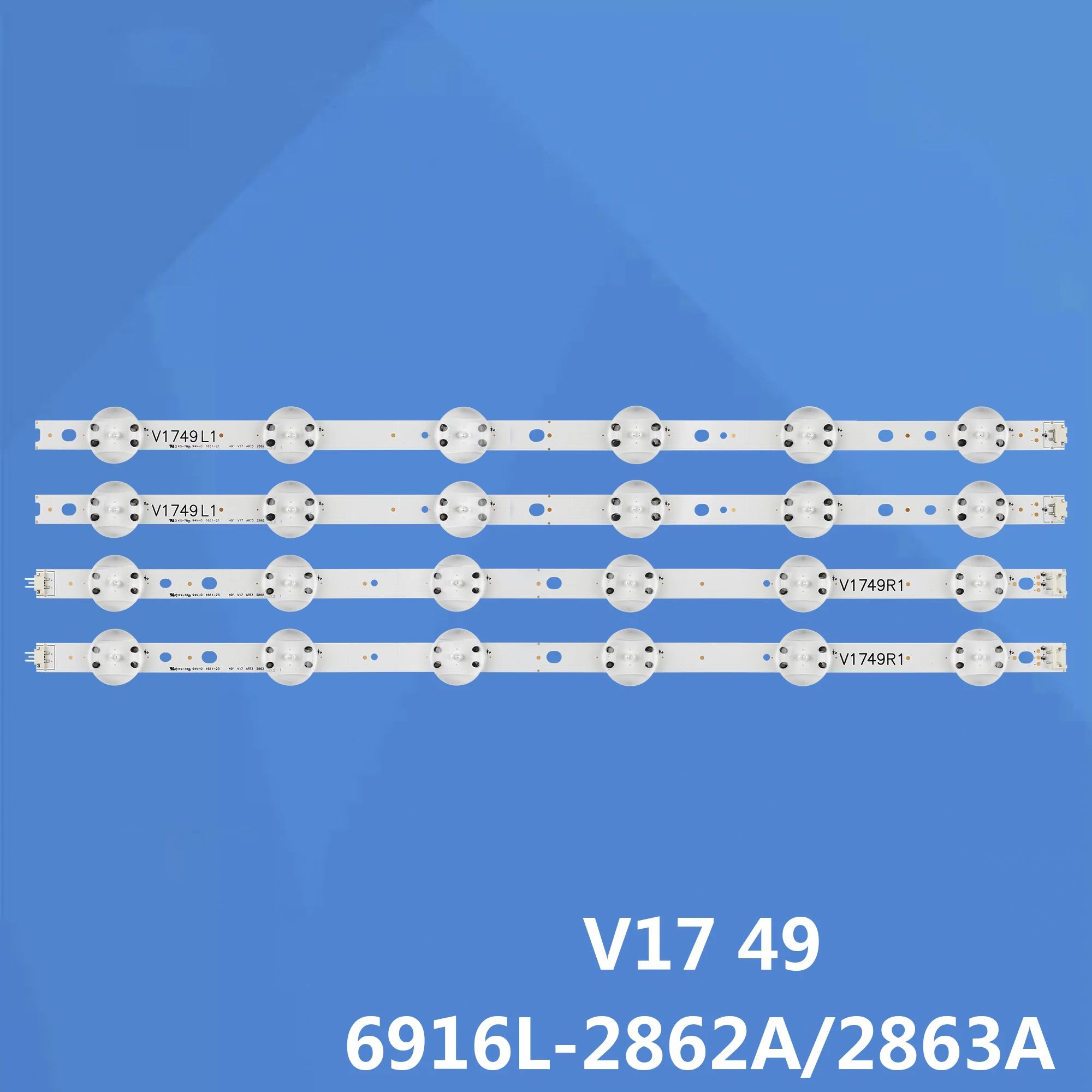 Pasek podświetlenia LED(4)Dla 49UJ6525 49UJ6585 49UJ675V 49UJ634V 49UJ655V 49UJ6525 JB3B1591A02499 V1749R1 V1749L1 LC490DGG NOWOŚĆ