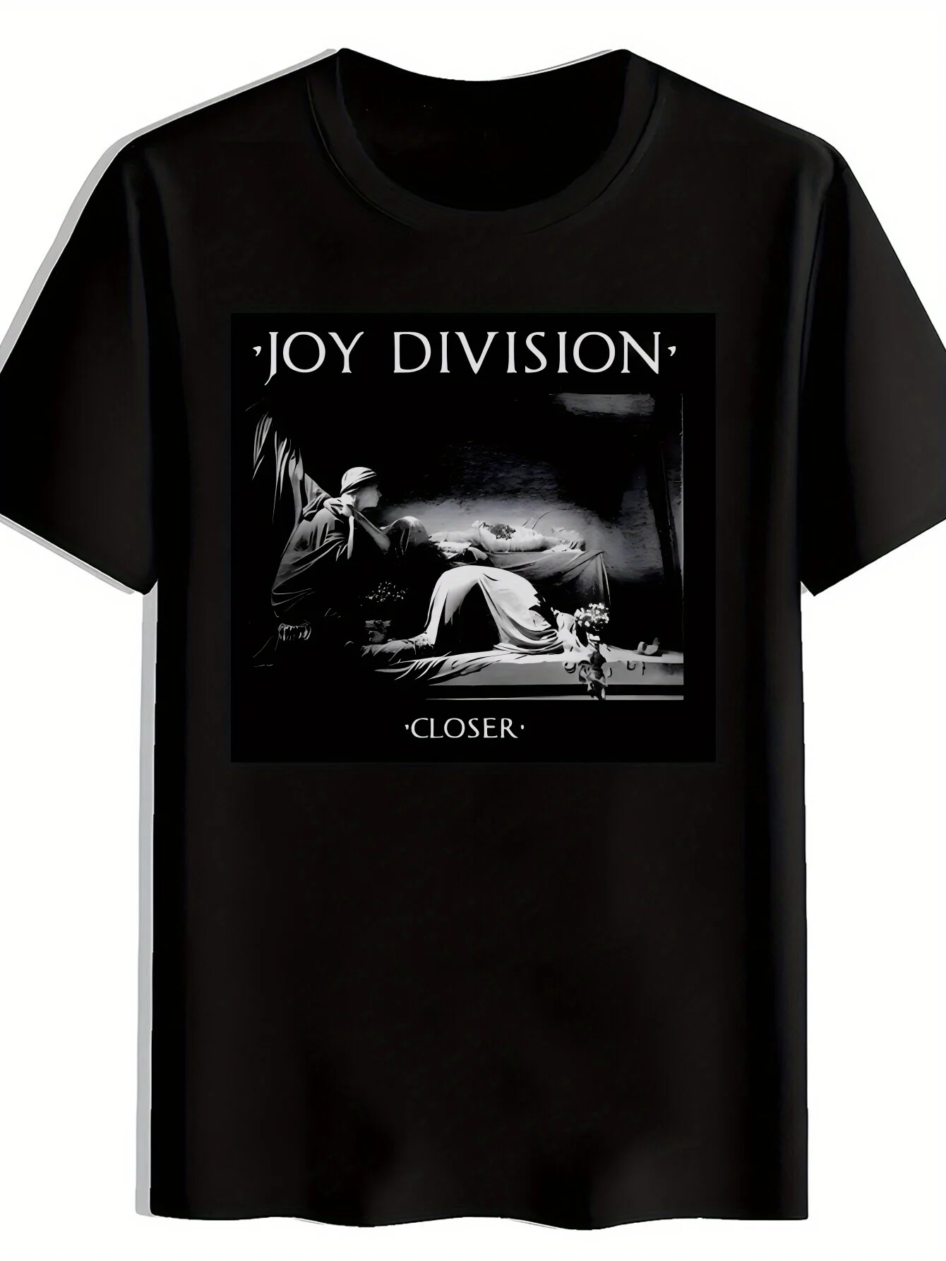 

Joy Division Closer Graphic Mens T-Shirt Black Retro Rock Band Print Casual Summer Polyester Tee Machine Washable