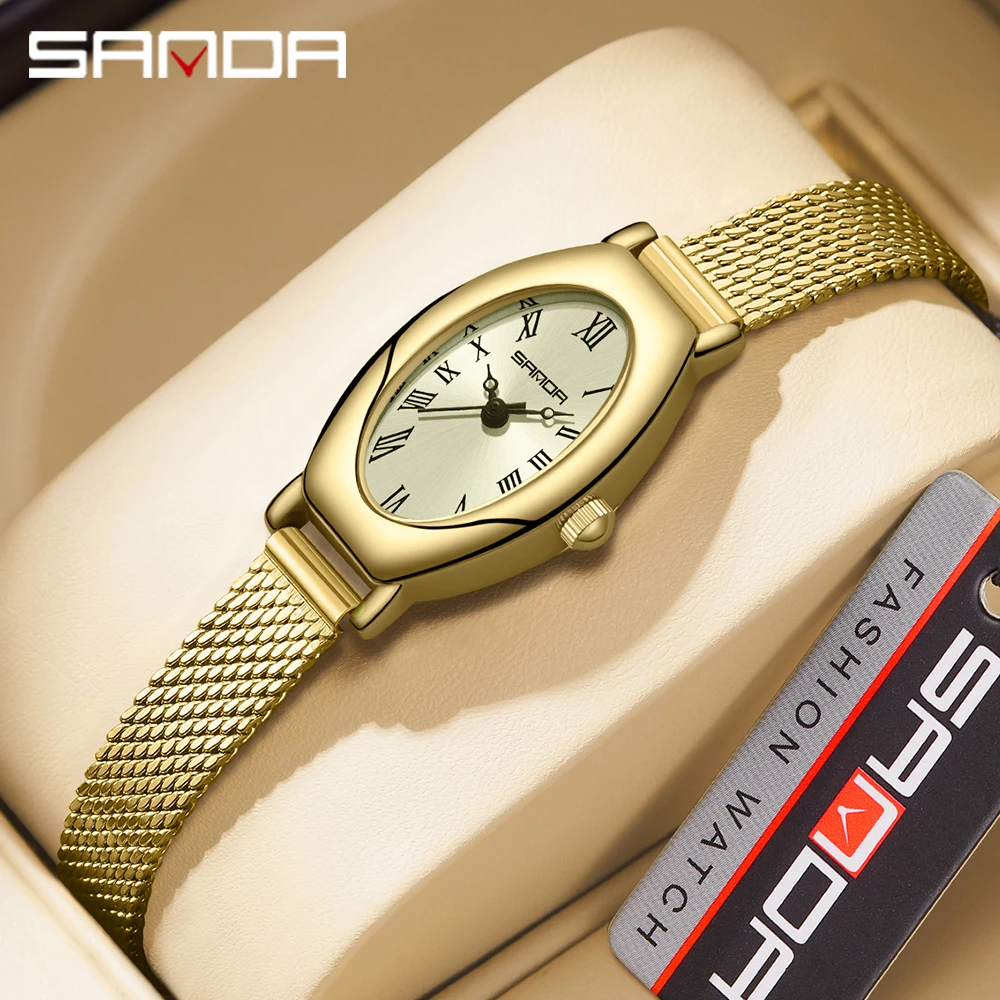 SNADA New 1123 Fashionable Women's Quartz Watch is Simple Versatile Waterproof steel Strip Roman Niche Women's Quartz Watch 2025