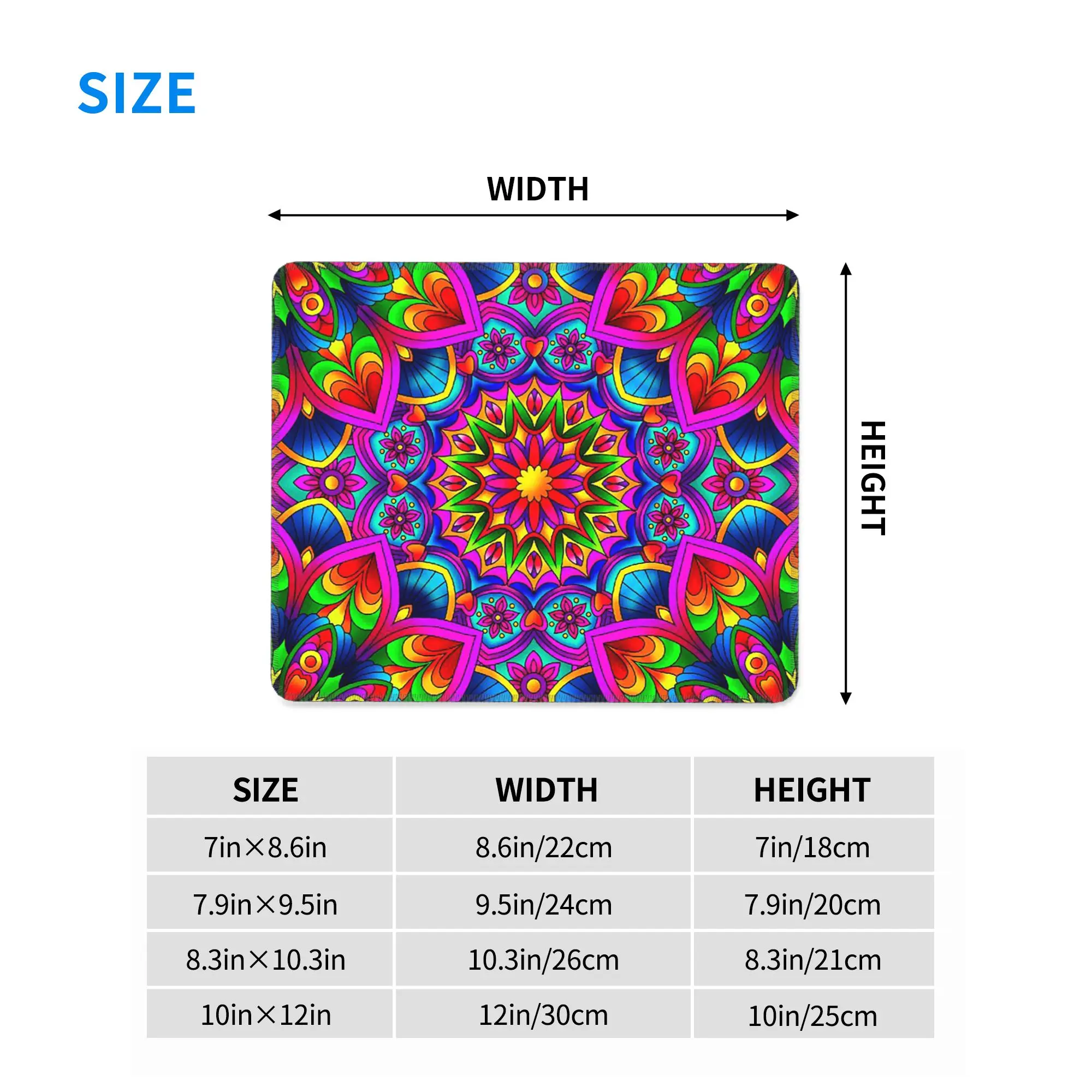 Psychedelic Summer Color Mandala Print Mouse Pad Computer Keyboard Mouse Mat Gamer Laptop Desk Mat Office Accessories Table Mats