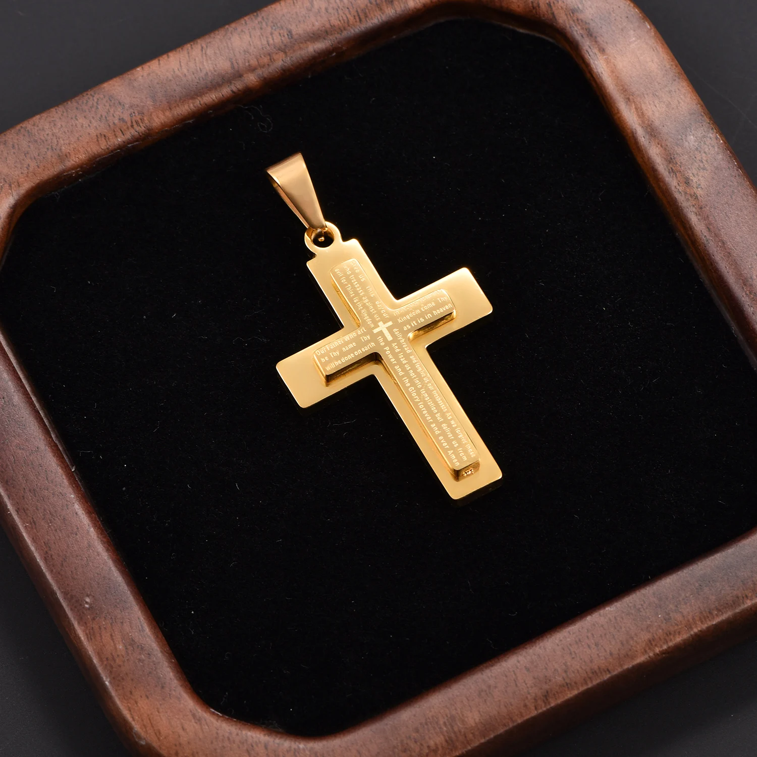 Bibel-Amulett-Kette, modischer gotischer Gebetsanhänger, Schmuckzubehör, gotischer Edelstahl-Titan-Anhänger, der nicht ausbleicht – Detail 5