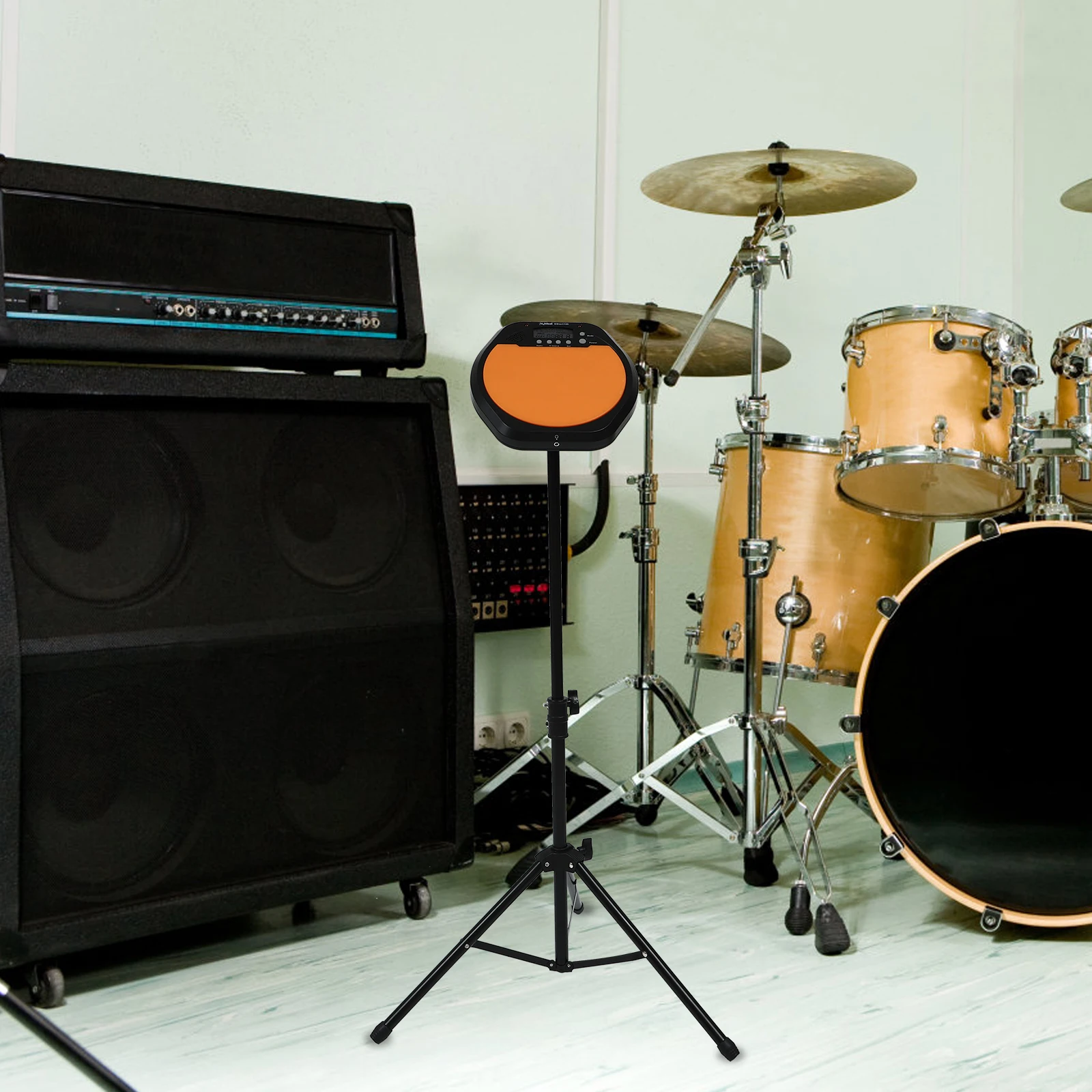 

1Set Adjustable Height Dumb Drum Stand Metal Craftsmanship Practice Rack Black Drum Practice Storage Rack Tripod Shelf