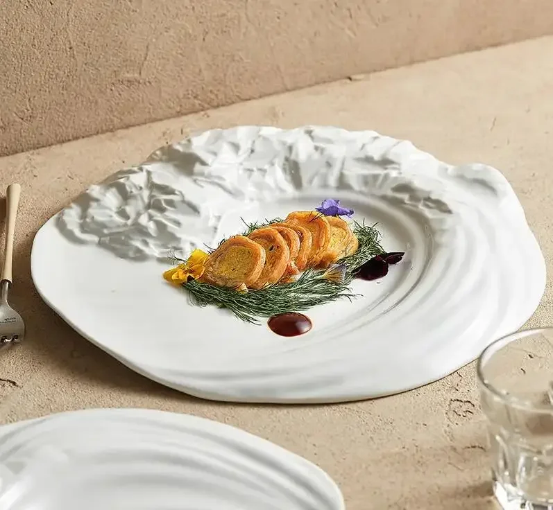 

Керамическая тарелка в форме западной еды, украшение для дома и кухни, посуда, отель, ресторан, десерт, стейк