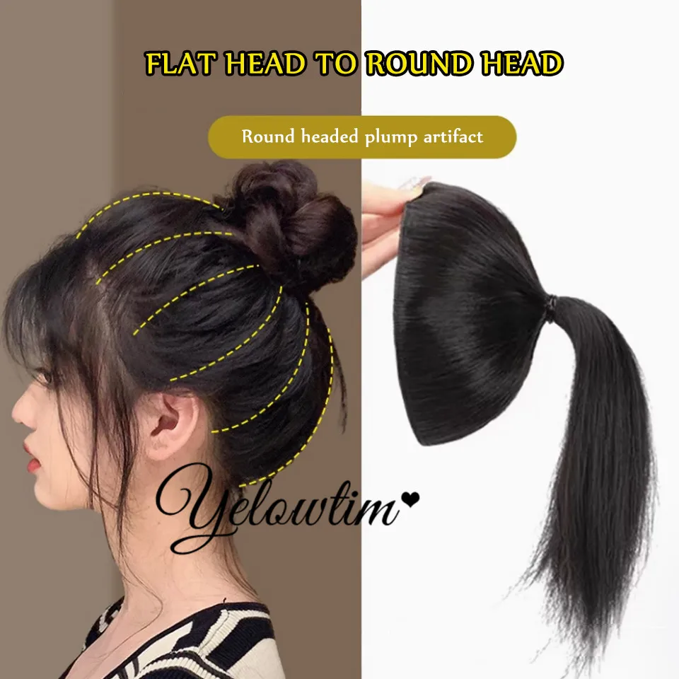 Grapefruit Skin Ponytail High Skull Wig Artifact Flat Head Hair Volume Pad Hair Piece Curling Clip Wig Braid Ponytail