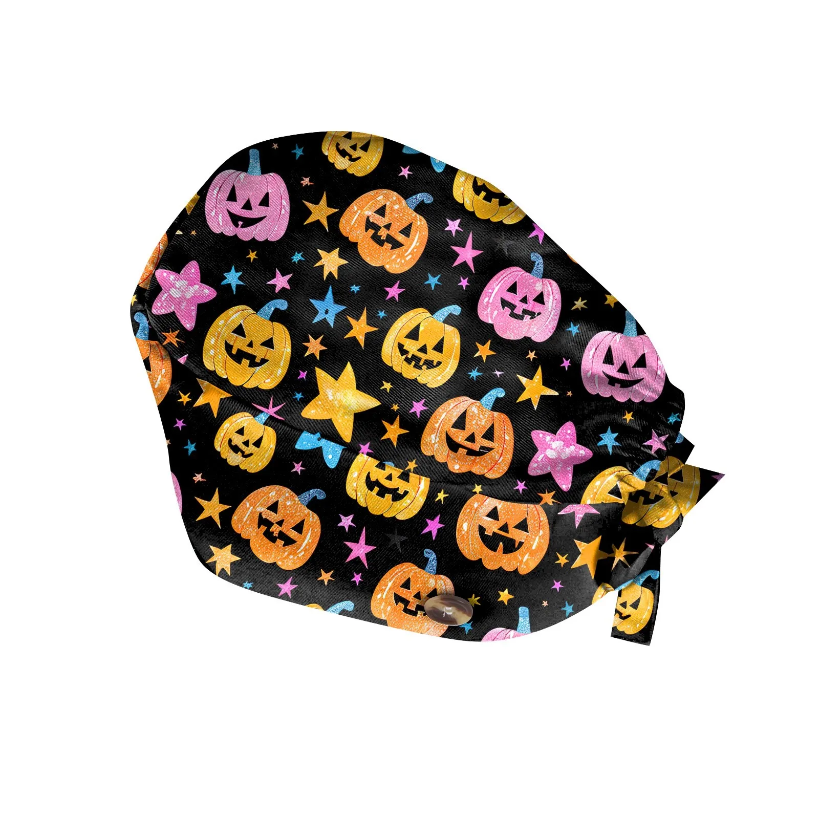 หมวกสครับแบบนุ่มสำหรับทุกเพศ ลายฮาโลวีน สำหรับผู้หญิง หมวกผ่าตัด หมวกห้องผ่าตัด อุปกรณ์พยาบาล