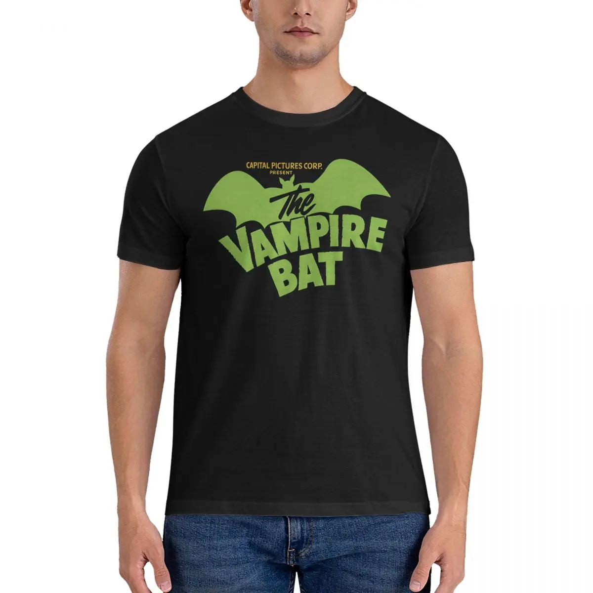 Vintage The Vampire Bat T-Shirts Men Round Collar Cotton T Shirts The Return Of Vampur Short Sleeve Tee Shirt Gift Tops