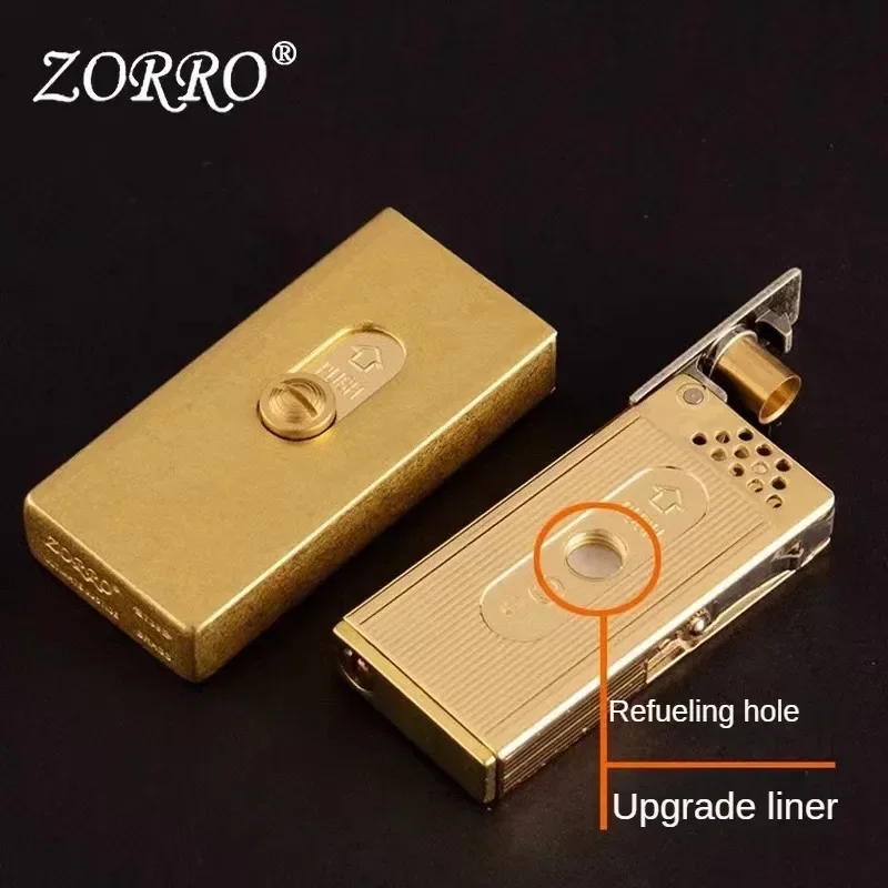 2024 ZORRO New Up Sliding Kerosene Lighter Windproof Grinding Wheel Fuel Lighter Men\'s Smoking Accessories Birthday Gift