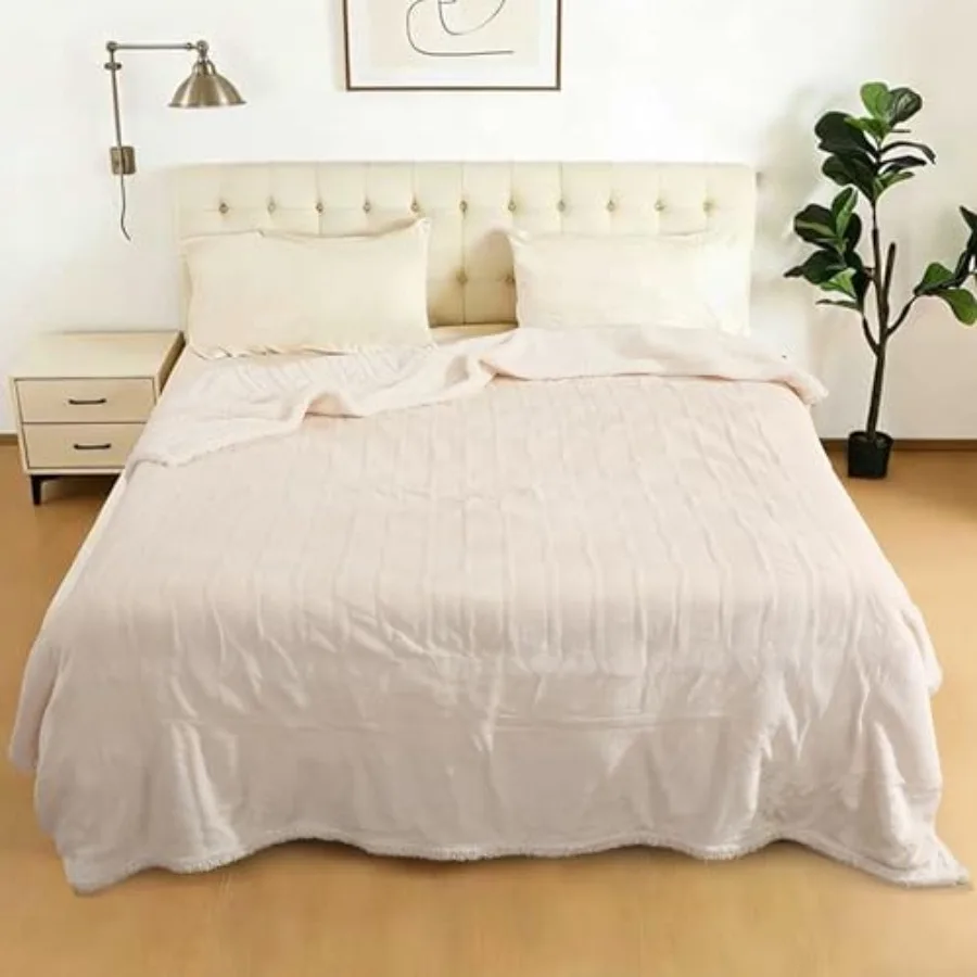 

Электрическое одеяло с подогревом, полноразмерное (183 x 213 см) - 5 режимов нагрева и автоматическое отключение через 10 часов, микрофлис, фланелевая и шерпа-подкладка, машинная стирка.