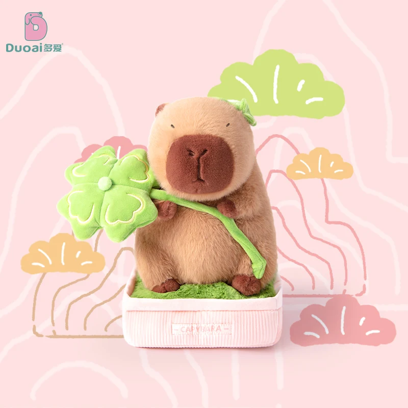 Planta en maceta Kawaii, capibara, juguete cómodo de peluche, muñeco de Animal de simulación, almohada suave, juguete para niños, regalo de cumpleaños, decoración de habitación