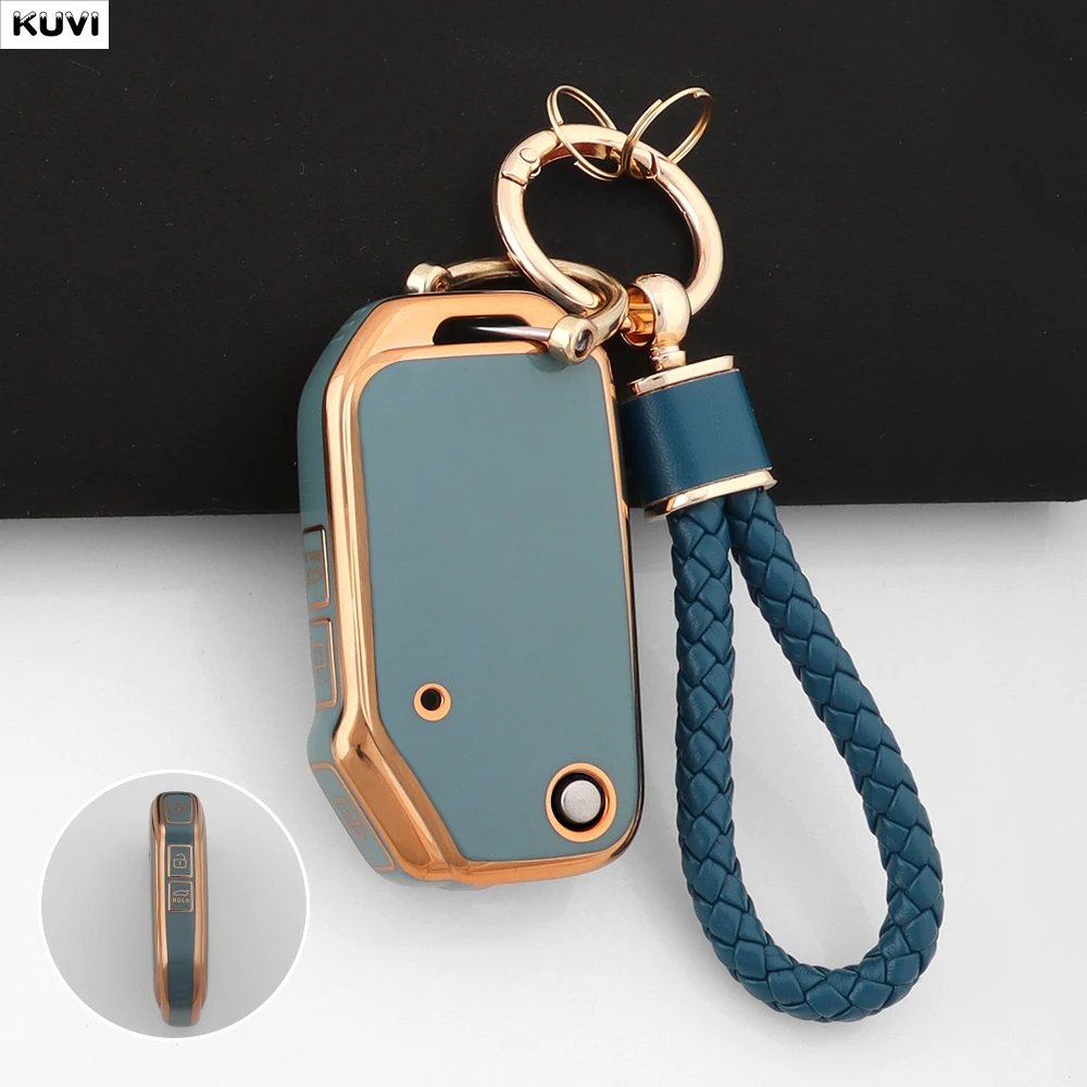 3 BTN TPU Car Flip Key Case Cover Shell Fob Keychain For KIA Sportage R GT Stinger GT Sorento Ceed CD Cerato Forte 2018 2019
