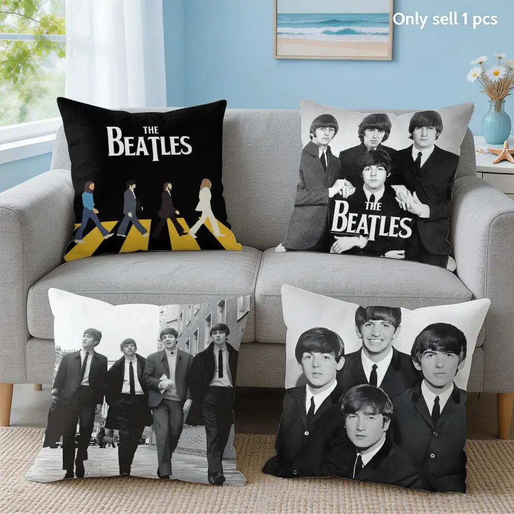 Band The B-Beatles Cushion Cover Soft Short Plush Throw Pillow Cover Hidden Zipper Cutecore Sofa Bedroom Home Decor