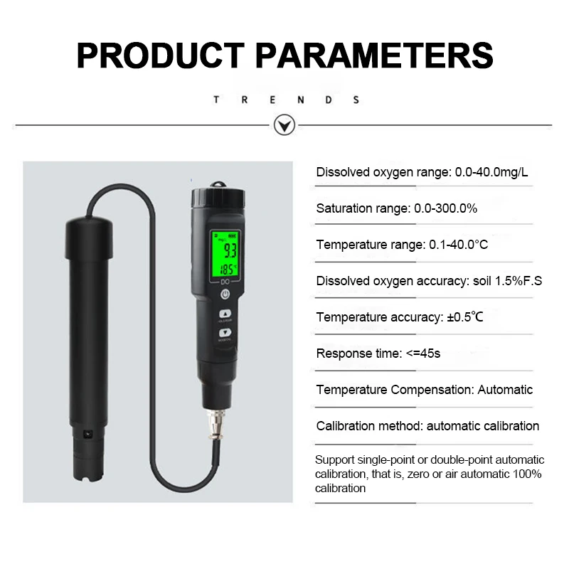 DO9100 Digital Dissolved Oxygen Meter Portable Aquaculture High Precision Water Quality Detector Aquarium Hydroponics Tester