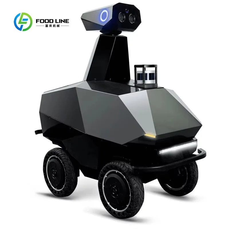 Intrusion Alert Fire Point Detection Robot Autonomous Patrol Robot for Industrial Sites - All-Terrain, Night Vision GPS Tracking